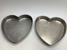 Vintage Mirro The Finest Aluminum Set of 2 Heart Shaped 9