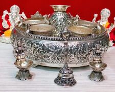 Germán silver pooja thali set for house warming puja party , wedding combo set picture