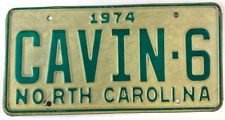 Vintage North Carolina 1974 Vanity CAVIN-6 Auto License Plate Decor Collector picture