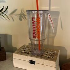 Dunkin Donuts Wicked Lahhhge Tumbler ~ Orange / Pink ~ 40 oz ~ NEW picture