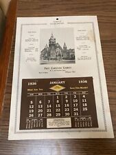 Vintage First Christian Church Courtesy Of Cassaday And Turkle 1936 Calendar picture