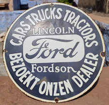 1930's Old Antique Vintage Very Rare Ford Cars Adv. Porcelain Enamel Sign Board picture