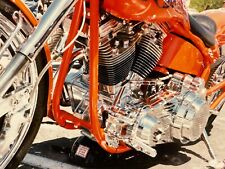 JE Photograph Close Up POV Artistic View Motorcycle Engine Chrome 1990's picture