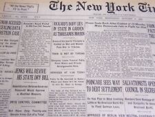 1929 JANUARY 9 NEW YORK TIMES - RICKARD'S BODY LIES IN STATE IN GARDEN - NT 6911 picture