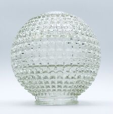 Vintage MCM Diamond Pattern Glass Ball Globe Orb Replacement Shade 3.25 Fitter picture