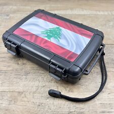Travel Cigar Humidor-Lebanon Flag Graphic-Water&Crush proof- 7Cigars-ABS Plastic picture