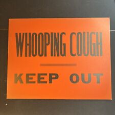 1930s Board of Health Infectious Disease Sign Card WARNING Whooping Cough Plague picture