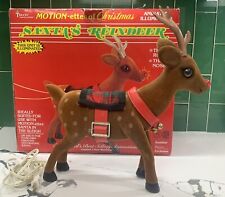 VTG SANTA'S REINDEER TELCO MOTIONETTES OF CHRISTMAS ANIMATED HEAD ROTATES TESTED picture