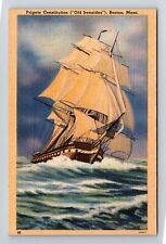 Boston MA-Massachusetts, Frigate Constitution, Old Ironsides, Vintage Postcard picture