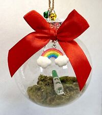 Marijuana Christmas Ornament with Faux Joint and Nugs with Rainbow Charm picture