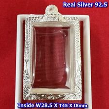 R9 Real Silver 92.5 Case Phra Somdej Lp Thai Frame Empty Amulet Pendant 28*45*8 picture