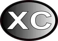 4.25in x 3in Oval XC Cross Country Sticker Car Truck Vehicle Bumper Decal picture