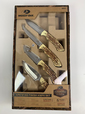 Mossy Oak Country DNA 4 Pack Stag Finish Knife Set Sheaths Included Model #6247 picture
