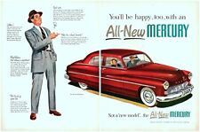 1948 Mercury Vintage TWO PAGE Print Ad All New For 1949 Red Car You'll Be Happy  picture