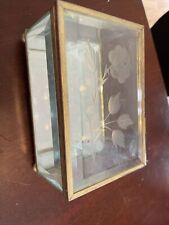Vintage 1970s Glass Jewelry Box Etched Rose picture