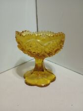 Vintage Amber Color Footed Candy Dish picture