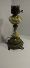 Vintage Green Painted Accurate Casting Lamp Flowers picture