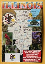 Postcard IL: State Map of Illinois  picture