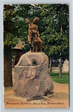 Detroit MI-Michigan Belle Isle Newsboy's Fountain 1897 Memorial Vintage Postcard picture