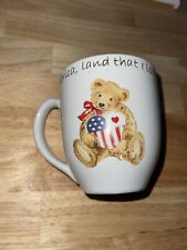 Teddy Bear American Flag RetroneU AMERICA LAND THAT I LOVE Mug Carina Claire picture