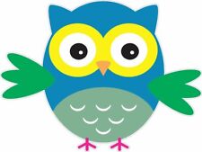 4inx5in Blue And Green Owl Owls Bumper Sticker Decal Vinyl Stickers Decals picture