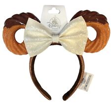 Disney Parks Churro Chocolate Sugar Snacks Minnie Headband Ears Glitter Bow NEW picture