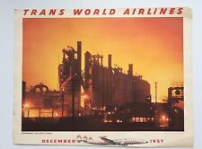 1957 TWA Trans World Airlines Wall Calendar Photo - Steel Mills at Night, PA WHE picture