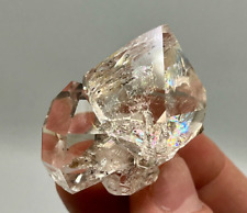 38.02 g Enhydro Herkimer Diamond Gem Cluster, Huge Rainbows, Moving Gas Bubble picture