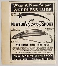 1946 Print Ad Newton's Comet Spoon Fishing Lures Oklahoma City,OK picture