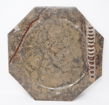 Large Vintage Hand Carved Fossil Serving Plate 12