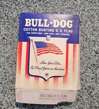 VTG Dettra Bull Dog Cotton Bunting U.S. Flag 5' x 8' w Papers & Original Box NOS picture