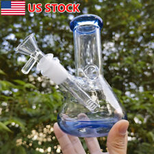 1Pc 6 inch Smoking Hookah Water Pipe Heavy Glass Bong Pipes Bubbler + 14mm Bowl picture