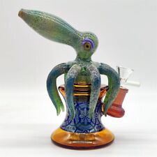 7 Inch Squid Fish Hand Craft Glass Bong Water Pipe Hookah Bubbler 14MM picture
