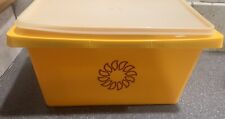Vintage Tupperware Carry All Tote Container Yellow Clear Lid Sunburst 1431 picture