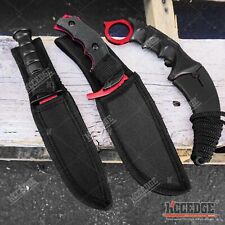 3PC COMBO SET Tactical Knife Fixed Blade Karambit Clip Point Boot Knife Red picture