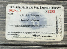 Vtg The Chesapeake & Ohio Railway Company 1939-40 Pass Special Officer Employee picture