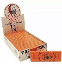 😎FULL BOX ZIG ZAG ORANGE CIGARETTE ROLLING PAPERS 1 1/4, 24 BOOKLETS✨👀 picture