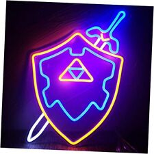 Neon Sign Sword & Shield Master Cool Game Room Decor Gaming 1 Sword Shield picture