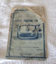1888 CATALOGUE OF THE MILER PRINTING AND RUBBER STAMP CO. POOR picture