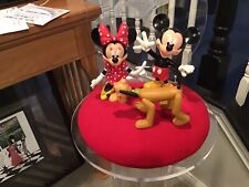 Vintage Walt Disney Mickey Minnie Mouse Pluto Plastic Bendable Figurines picture