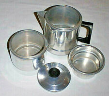 Vintage COMET Aluminum 2, 4, 7 Seven Cup Stovetop Drip Coffee Pot Maker 4-piece picture