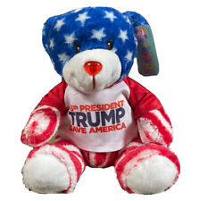9” Donald Trump Stars Stripes US Flag Parttern Plush Bear Save America picture