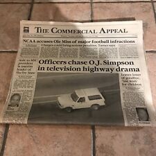 Commercial Appeal -OJ Simpson Chase  & OJ Letter  June 18, 1994 Front Page picture