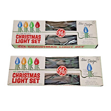 Vintage GE Christmas Light Set 10 Large Bulbs Boxes Multi Color USA Retro X 2 picture