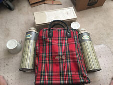  LUNCHBOX  LUNCH BOX VINTAGE THERMOS HAWTHORNE 1960'S 2 BOTTLE PAIL AND BAG picture