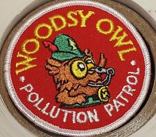 Vintage Woodsy Owl Embroidered Patch Give a Hoot Don't Pollute, Pollution Patrol picture