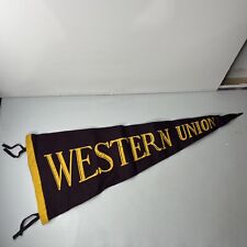Antique Western Union Felt Flag Advertising Vintage Shop Store Pennant picture
