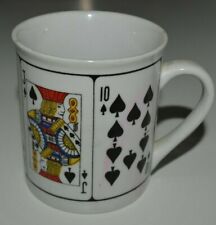 Nice Vintage 1970s ROYAL FLUSH Poker SPADES Casino Cards Coffee Mug Minty Rare picture