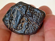 38gr. Black hexagonal meteorite impact diamond picture