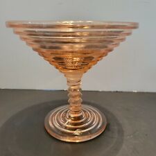 Vintage Anchor Hocking Manhattan Pink Depression Glass Martini Compote picture